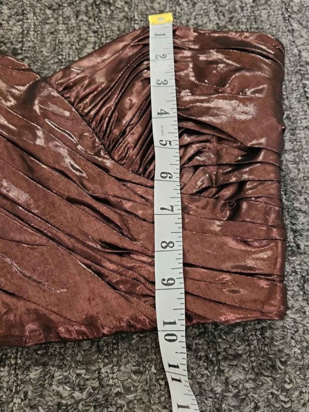 Lida Baday Metallic Bronze Twist Ruched Tube Top - Picture 8 of 8